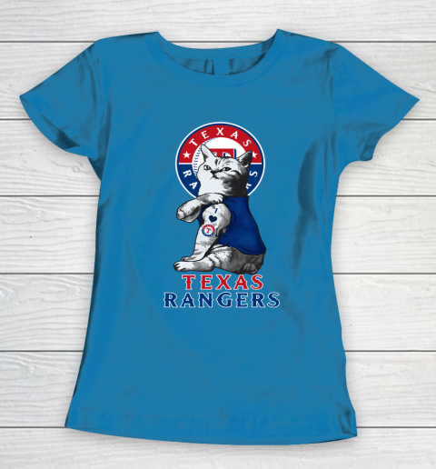 MLB Baseball My Cat Loves Texas Rangers Women's T-Shirt 6