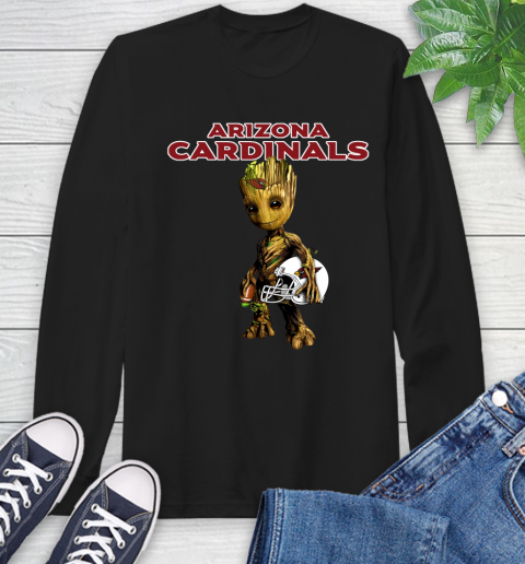 Arizona Cardinals NFL Football Groot Marvel Guardians Of The Galaxy Long Sleeve T-Shirt 3 Arizona Cardinals NFL Football Groot Marvel Guardians Of The Galaxy Long Sleeve T-Shirt - Image 3