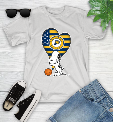 Indiana Pacers NBA Basketball The Peanuts Movie Adorable Snoopy Youth T-Shirt