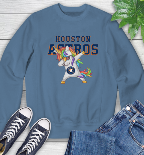 Houston Astros MLB Baseball Funny Unicorn Dabbing Sports Sweatshirt 7