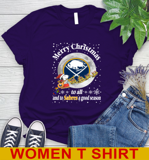 Buffalo Sabres Merry Christmas To All And To Sabres A Good Season NHL Hockey Sports Women's T-Shirt 4