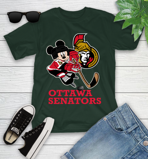 NHL Ottawa Senators Mickey Mouse Disney Hockey T Shirt Youth T-Shirt 5