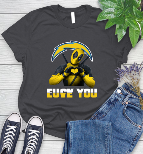 NHL San Diego Chargers Deadpool Love You Fuck You Football Sports Women's T-Shirt 8