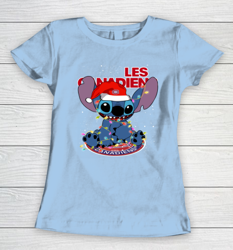 Montreal Canadiens NHL Hockey noel stitch Christmas Women's T-Shirt 4