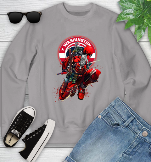NBA Deadpool Marvel Comics Sports Basketball Washington Wizards Youth Sweatshirt 4