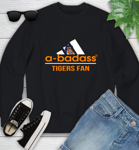 MLB A Badass Detroit Tigers Fan Adidas Baseball Sports Youth Sweatshirt