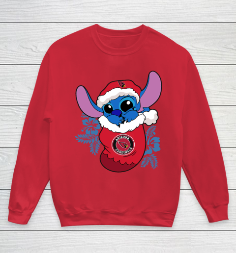 Arizona Cardinals Christmas Stitch In The Sock Funny Disney NFL Youth Sweatshirt 9