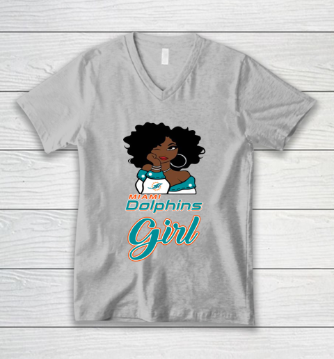Miami Dolphins Girl NFL V-Neck T-Shirt 4