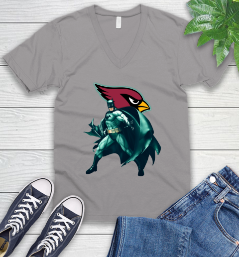 NFL Batman Football Sports Arizona Cardinals V-Neck T-Shirt 4