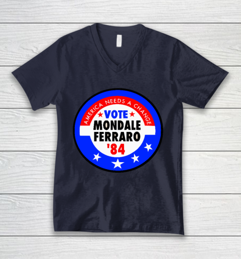 Walter Mondale and Geraldine Ferraro Campaign Button V-Neck T-Shirt 2