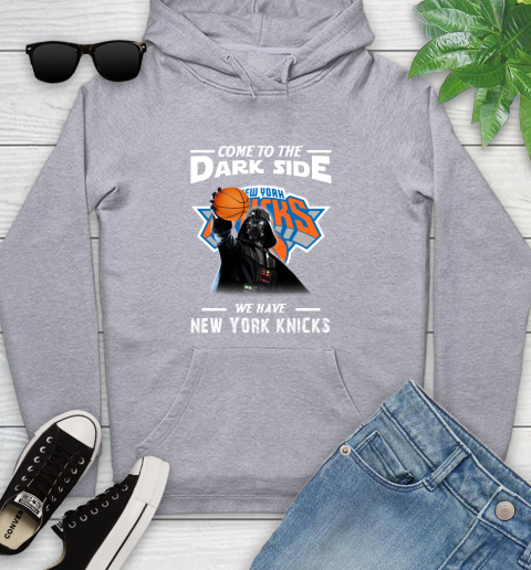 NBA Come To The Dark Side We Have New York Knicks Star Wars Darth Vader Basketball Youth Hoodie 6