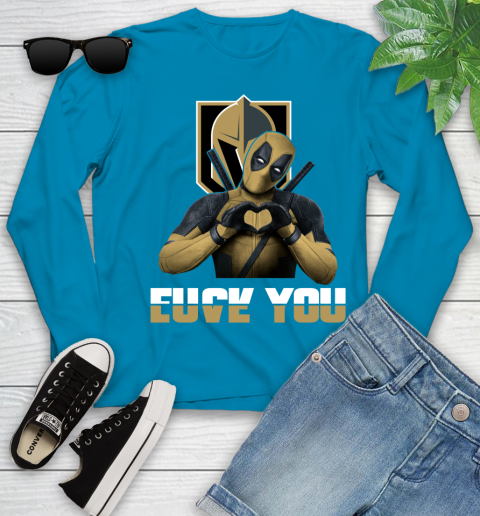 NHL Vegas Golden Knights Deadpool Love You Fuck You Hockey Sports Youth Long Sleeve 8