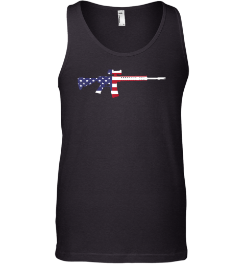 America Rifle MURICA Libertarian Conservative Gun USA Flag Tank Top