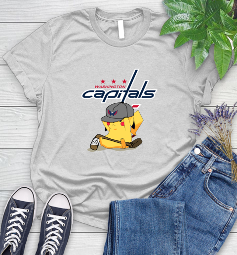 NHL Pikachu Hockey Sports Washington Capitals Women's T-Shirt