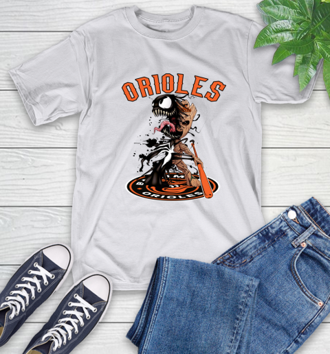 MLB Baltimore Orioles Baseball Venom Groot Guardians Of The Galaxy T-Shirt 12