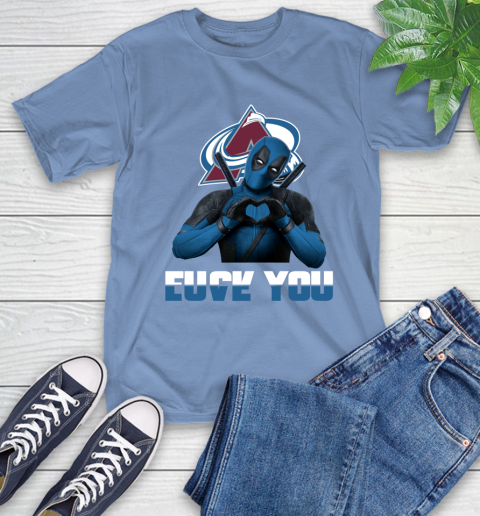 NHL Colorado Avalanche Deadpool Love You Fuck You Hockey Sports T-Shirt 12
