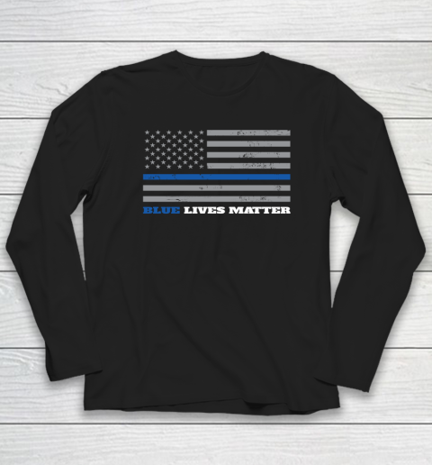 Blue Lives Matter  Thin Blue Line Flag Long Sleeve T-Shirt