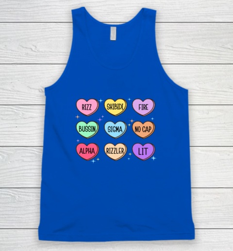 Skibidi Valentine's Day Candy Heart Funny Valentine Rizz Tank Top 3