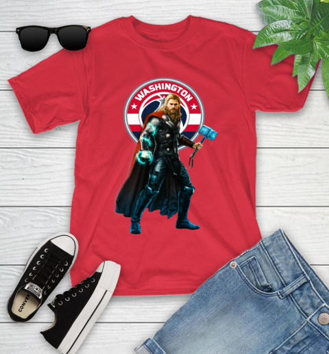NBA Thor Avengers Endgame Basketball Washington Wizards Youth T-Shirt 10