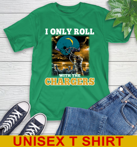 Los Angeles Chargers NFL Football I Only Roll With My Team Sports T-Shirt - Image 8