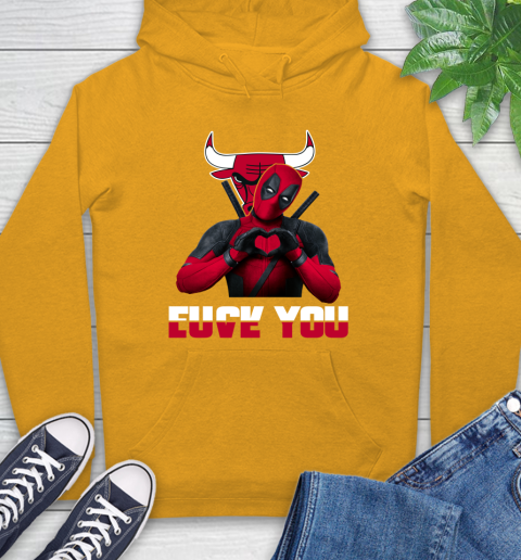 NBA Chicago Bulls Deadpool Love You Fuck You Basketball Sports Hoodie 2