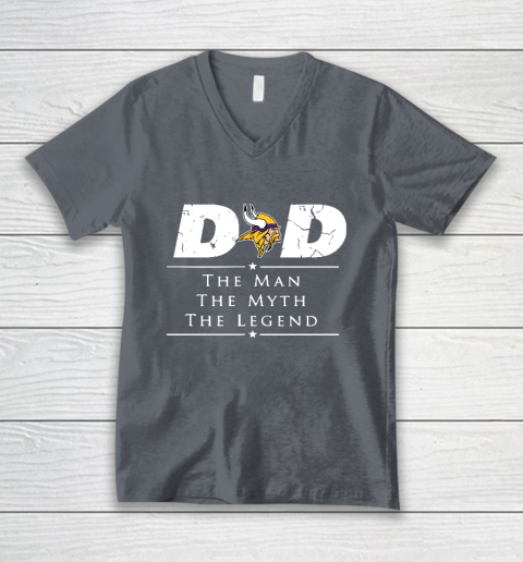 Minnesota Vikings NFL Football Dad The Man The Myth The Legend V-Neck T-Shirt 4