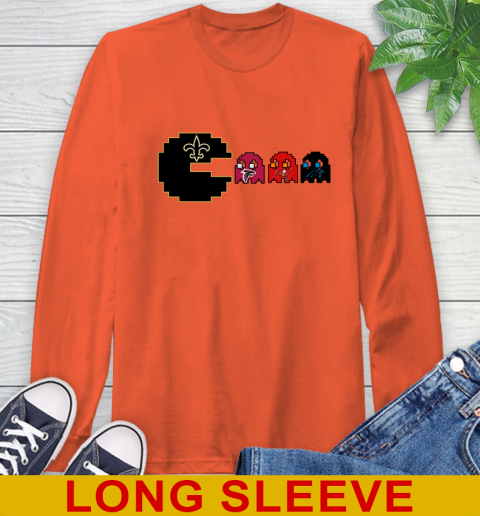 New Orleans Saints NFL Football Pac Man Champion Long Sleeve T-Shirt 5