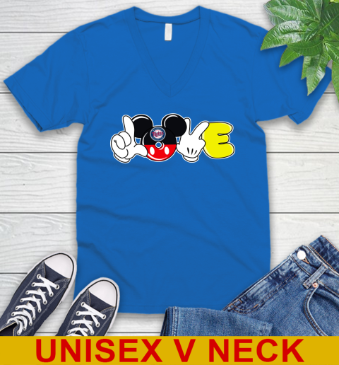 Minnesota Twins MLB Baseball Love Mickey Disney Sports V-Neck T-Shirt 6