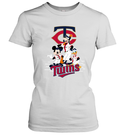 Minnesota Twins Mickey Donald And Goofy Baseball Women's T-Shirt