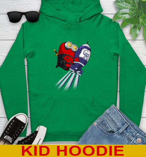 MLB Baseball Colorado Rockies Deadpool Minion Marvel Shirt Youth Hoodie 8