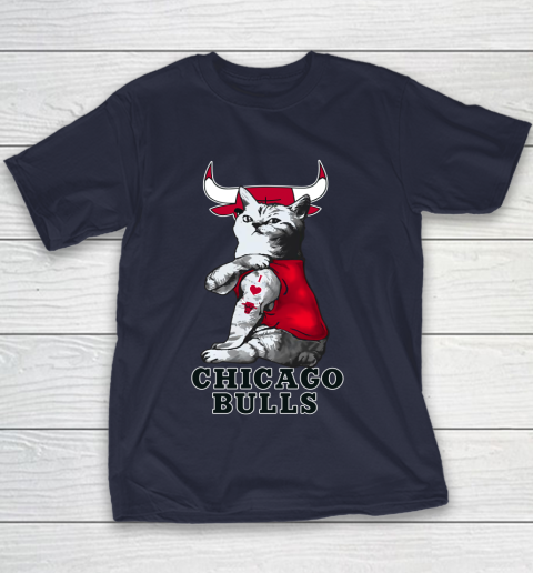 NBA Basketball My Cat Loves Chicago Bulls Youth T-Shirt 2
