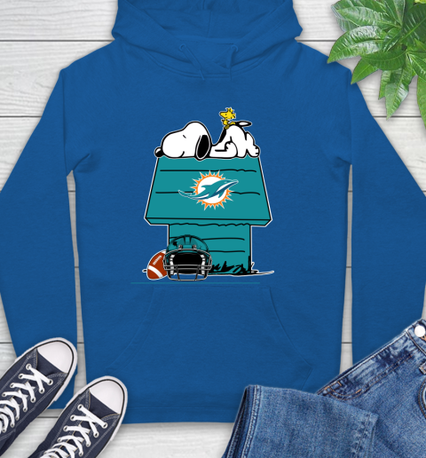 Miami Dolphins NFL Football Snoopy Woodstock The Peanuts Movie Hoodie 9