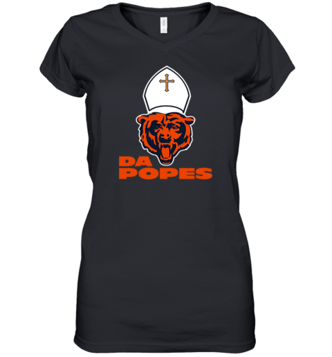 Chicago Bears Da Popes Women's V-Neck T-Shirt
