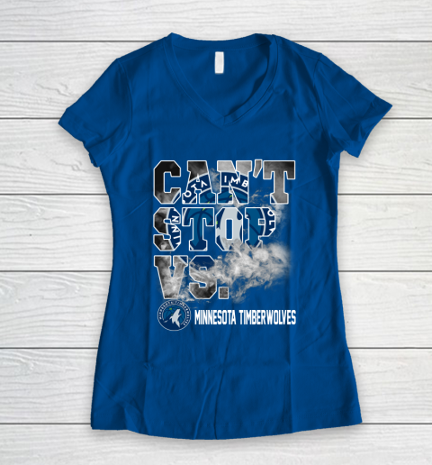 NBA Minnesota Timberwolves Basketball Can't Stop Vs Women's V-Neck T-Shirt 7