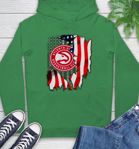 Atlanta Hawks NBA Basketball American Flag Hoodie 8
