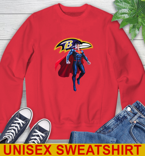 NFL Superman DC Sports Football Baltimore Ravens Sweatshirt 10
