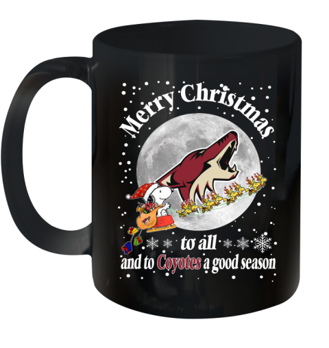 Arizona Coyotes Merry Christmas To All And To Coyotes A Good Season NHL Hockey Sports Ceramic Mug 11oz
