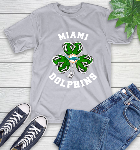 NFL Miami Dolphins Three Leaf Clover St Patrick's Day Football Sports T-Shirt 6