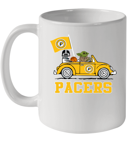 NBA Basketball Indiana Pacers Darth Vader Baby Yoda Driving Star Wars Shirt Ceramic Mug 11oz