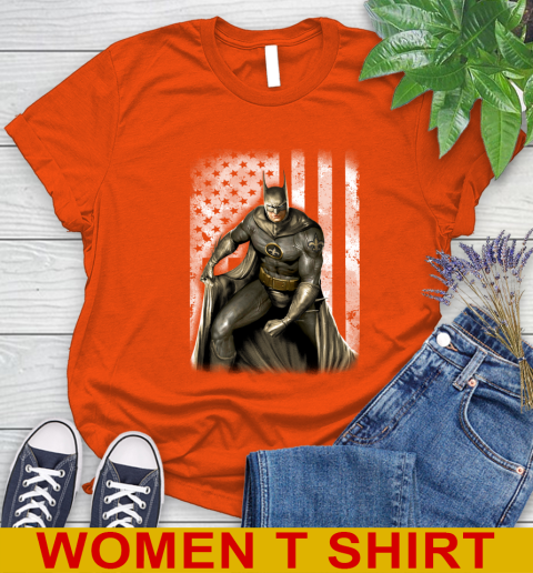 New Orleans Saints NFL Football Batman DC American Flag Shirt Women's T-Shirt 3