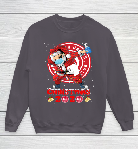 Atlanta Hawks Funny Santa Claus Dabbing Christmas 2020 NBA Youth Sweatshirt 5
