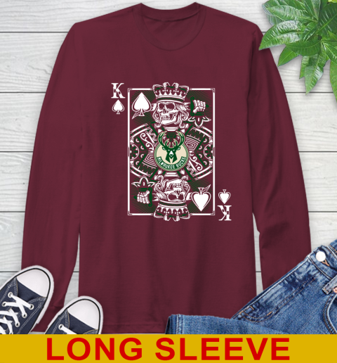 Milwaukee Bucks NBA Basketball The King Of Spades Death Cards Shirt Long Sleeve T-Shirt 7