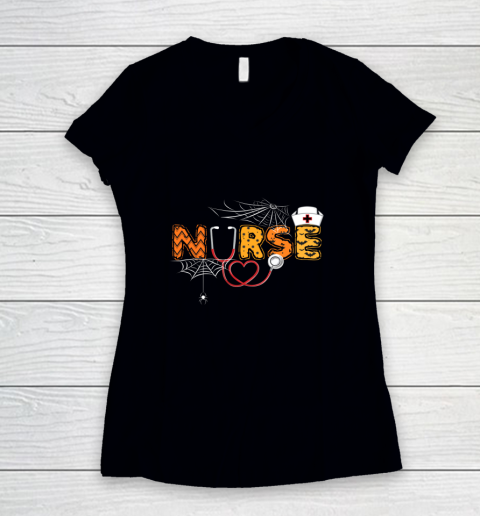 Nurse Halloween Shirt Gift With Pumpkin Boo Spider Witch Hat T-Shirt