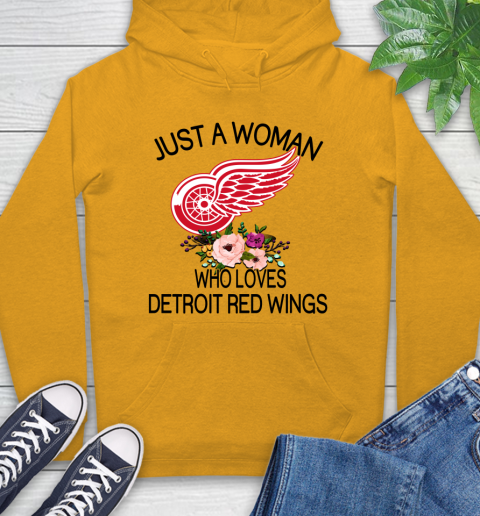 NHL Just A Woman Who Loves Detroit Red Wings Hockey Sports Hoodie 2