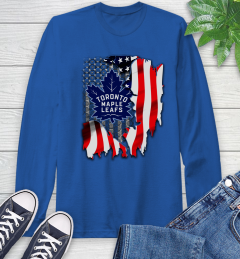 Toronto Maple Leafs NHL Hockey American Flag Long Sleeve T-Shirt 10