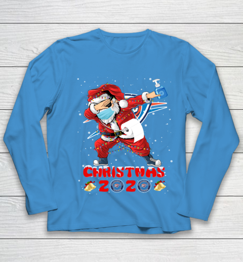 Oklahoma City Thunder Funny Santa Claus Dabbing Christmas 2020 NBA Youth Long Sleeve 5