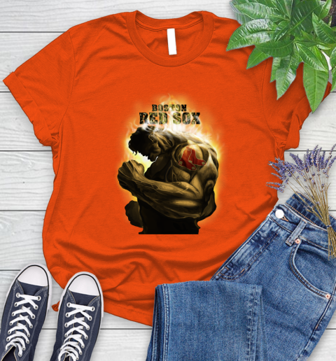 Boston Red Sox MLB Baseball Hulk Marvel Avengers Sports Women's T-Shirt 3