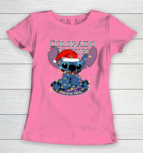 Colorado Rockies MLB noel stitch Baseball Christmas Women's T-Shirt 9
