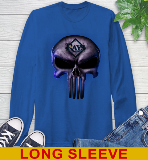 Tampa Bay Rays MLB Baseball Punisher Skull Sports Long Sleeve T-Shirt 11