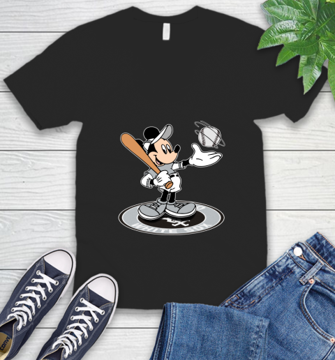 MLB Baseball Chicago White Sox Cheerful Mickey Disney Shirt V-Neck T-Shirt